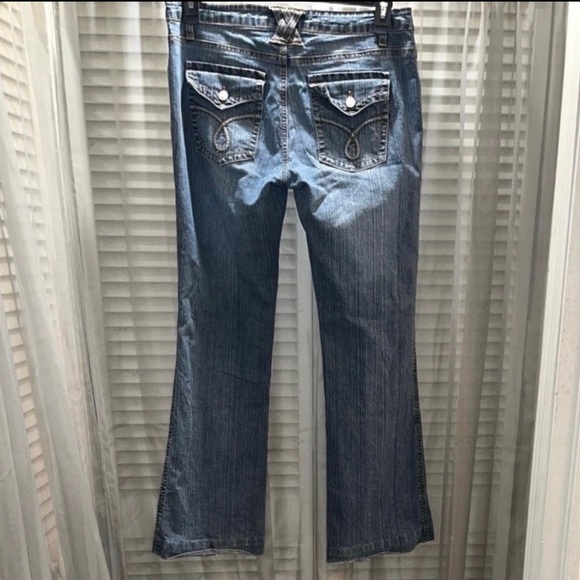 SARGENT PEPPER Women’s Boho Hippie Flare Denim Jeans. Sz 34X31. - Picture 2 of 7